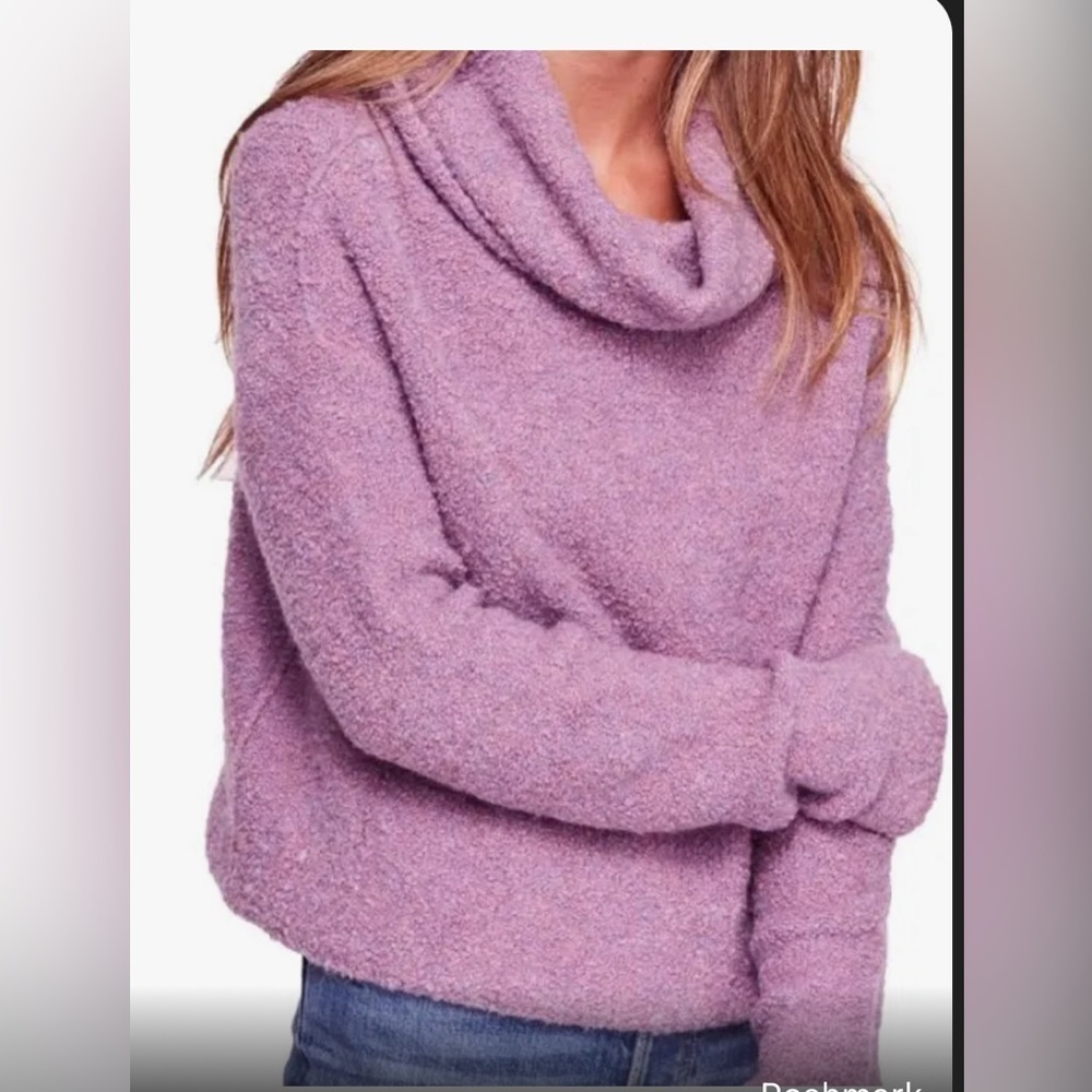 Free People Turtle Neck Wool Blend Lilac Sweater